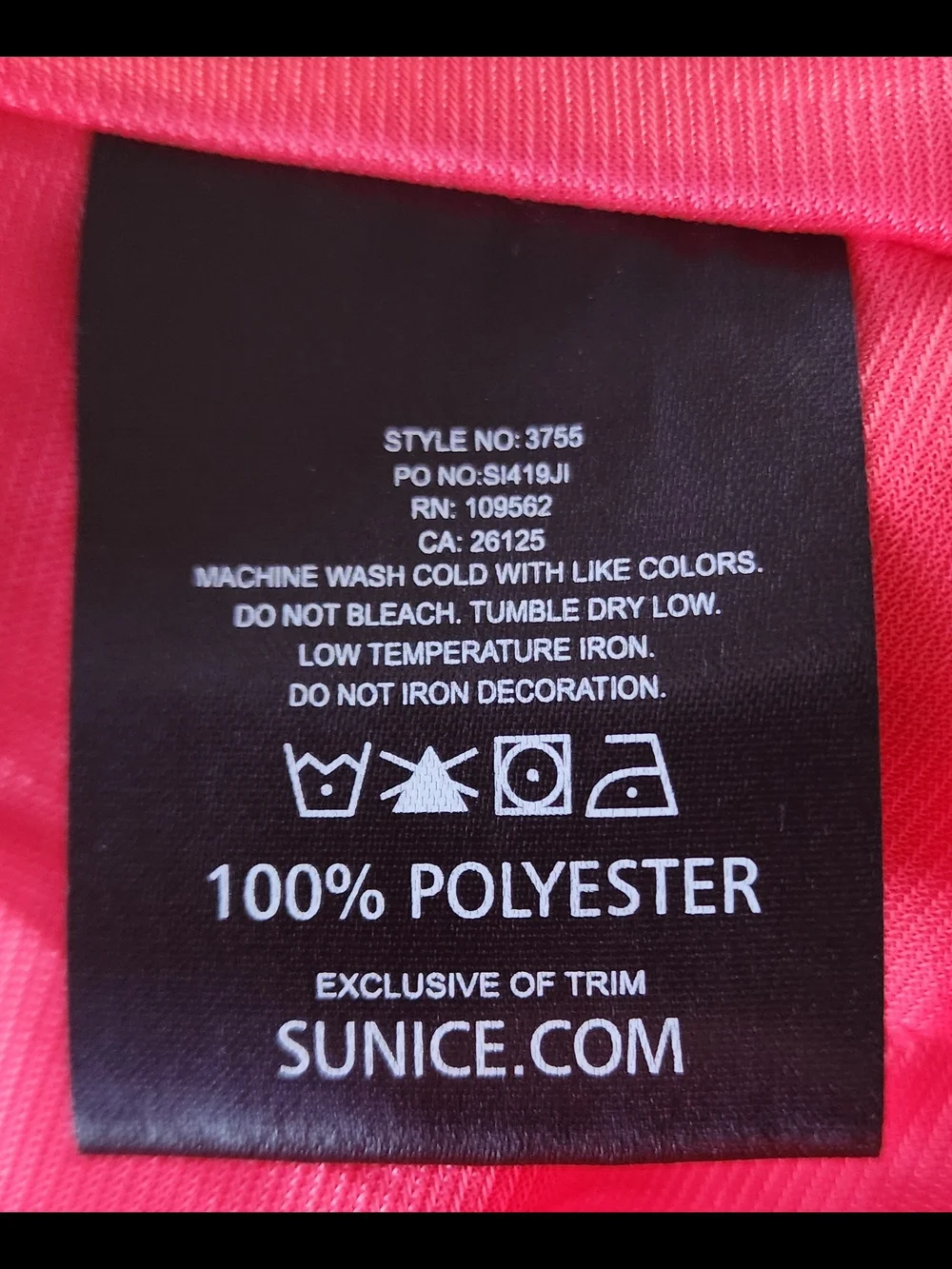 Sunice Coral Red Sport Jacket Liner